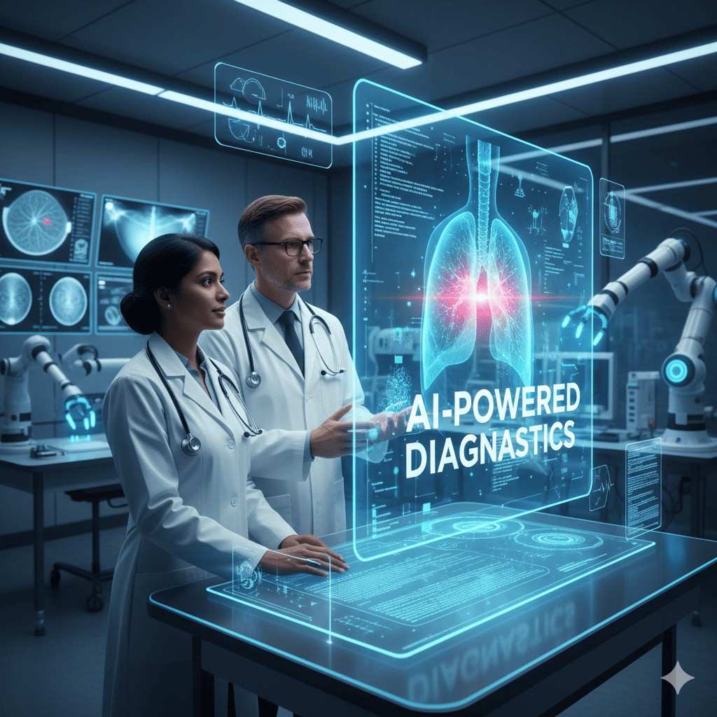 in this picture two doctors talking about AI in healthcare